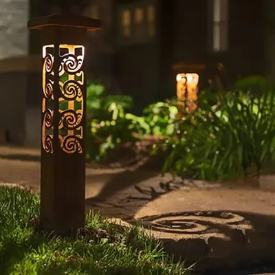Keluarga Bollard Light Berbentuk Berbeza dalam Keluli Corten